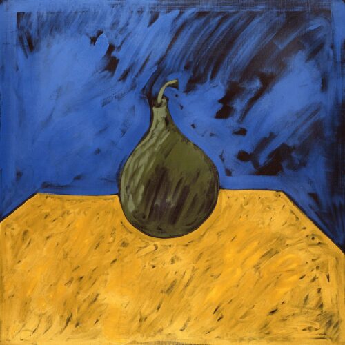 1987<br> La pera<br> pittura industriale, tempera, gessetto su tela<br> cm 100x100