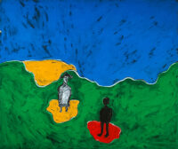 1987<br>pittura industriale, tempera, gessetto su tela<br> cm 100x120