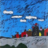 1987<br>pittura industriale, tempera, gessetto su tela <br>cm 100x100