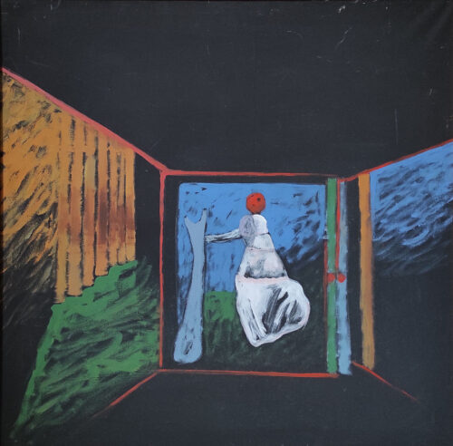 1987<br>pittura industriale, tempera, gessetto su tela<br>cm 100x100
