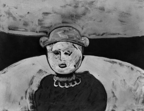 1987<br>pittura industriale, tempera, gessetto su tela<br> cm 70x90