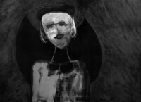 1987<br> Marco Guglielmi<br>pittura industriale, tempera, matita su tela<br>cm 70x90