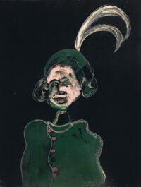 1987<br> Ertè<br> pittura industriale, tempera, gessetto su tela<br> cm 80x60