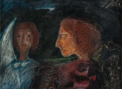 1987<br>tecnica mista su cartoncino<br> cm 30x40