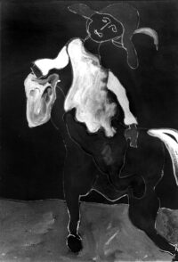 1987<br>pittura industriale, tempera, gessetto su tela<br> cm 100x70