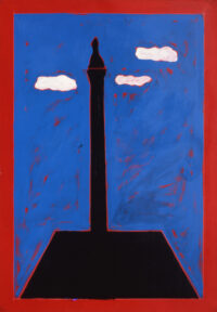 1987<br>Nelson all'Inghilterra<br>pittura industriale, tempera, gessetto su tela<br> cm 100x80