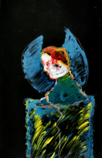 1987<br>Souvenir de Emile Degas<br>pittura industriale, tempera, gessetto su tela<br>cm 70 x40<br><br>