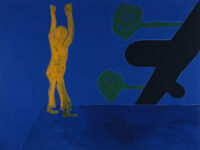 1987<br>pittura industriale, tempera, gessetto su tela<br> cm 140x105 <br>