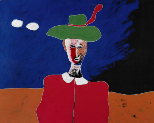 1987<br> pittura industriale, tempera, matita su tela<br>cm 80x100