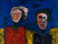 1987<br>pittura industriale, tempera, gessetto su tela<br> cm 60x80