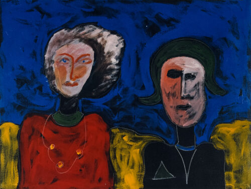 1987<br>pittura industriale, tempera, gessetto su tela<br> cm 60x80