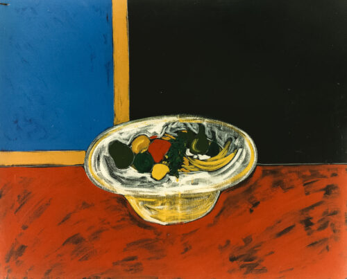 1987<br> pittura industriale, tempera, gessetto su tela<br> cm 80x100