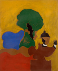 1987<br> Il Barone Rampante<br>pittura industriale, tempera, gessetto su tela <br> cm 120x100