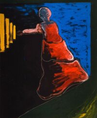 1987<br> pittura industriale, tempera, gessetto su tela<br> cm 70x100