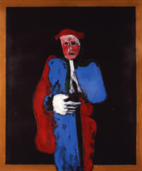 1987<br> Manolete<br>pittura industriale, tempera, gessetto su tela<br> cm 120x100