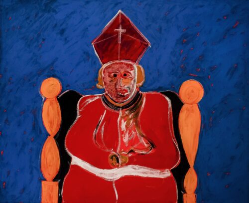 1987<br> pittura industriale, tempera, gessetto su tela<br> cm 70x50