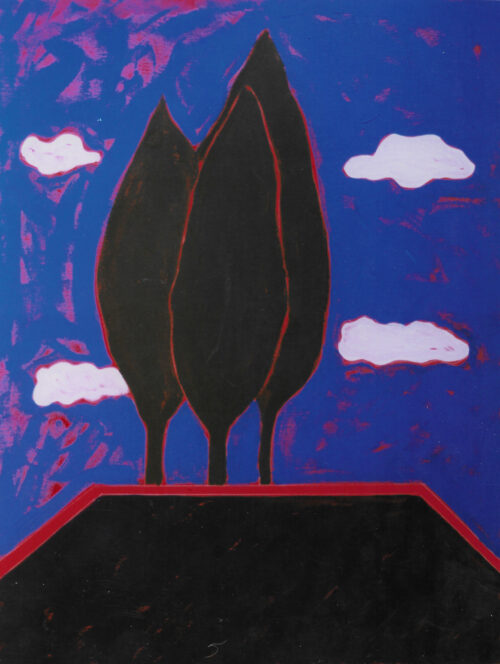 1987<br> pittura industriale, tempera, gessetto su tela<br>cm 80x60