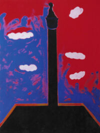 1987<br> pittura industriale, tempera, gessetto su tela<br>cm 80x60