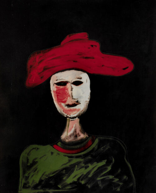 1987<br>pittura industriale, tempera, gessetto su tela<br>cm 100x80