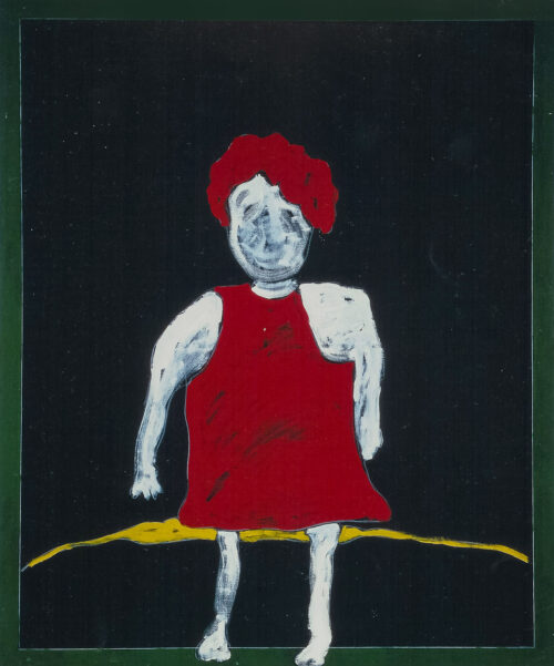 1987<br>pittura industriale, tempera, gessetto su tela<br> cm 120x100