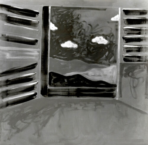 1987<br>pittura industriale, tempera, gessetto su tela<br> cm 100x100