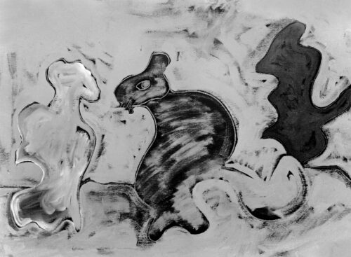 1987<br>pittura industriale, tempera, gessetto su tela<br> cm 60x80