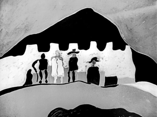 1987<br>pittura industriale, tempera, gessetto su tela<br> cm 130x160