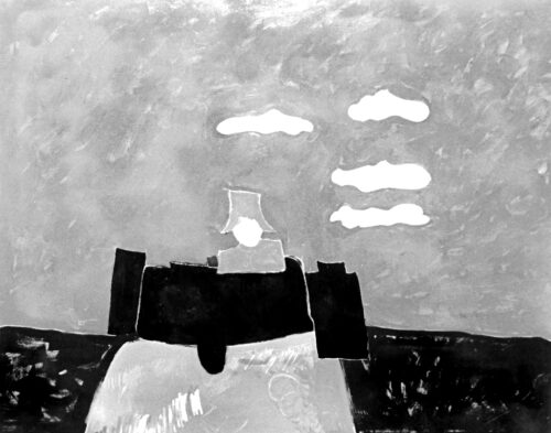 1987<br>pittura industriale, tempera, gessetto su tela<br> cm 130x160