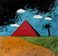 1987<br> pittura industriale, tempera, gessetto su tela<br>cm 100x100