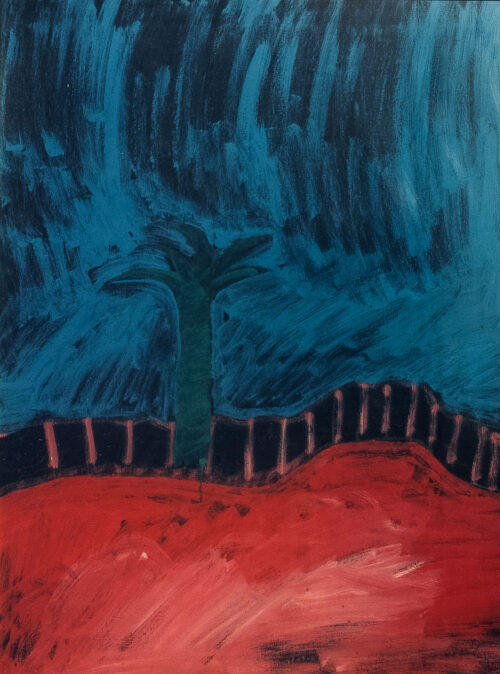 1987<br>' Alessandria d'Egitto '<br> pittura industriale, tempera, gessetto su tela<br> cm 80x60