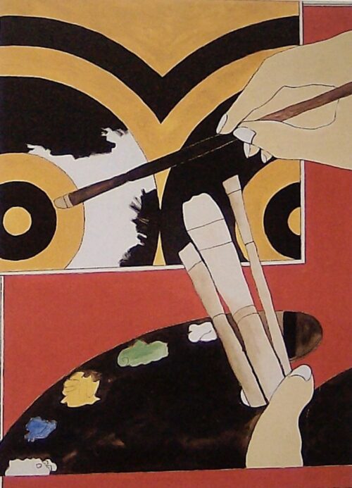 1965<br>Giallo di cadmio<br>smalto industriale e pennarello su tela<br>cm 130x100